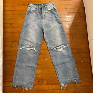 Distressed Blue Jeans